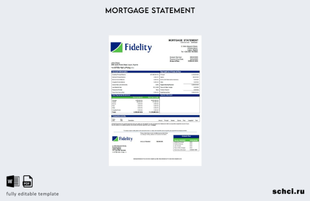 загрузка в цифровом формате Выписка по ипотечному кредиту Нигерийского Fidelity 